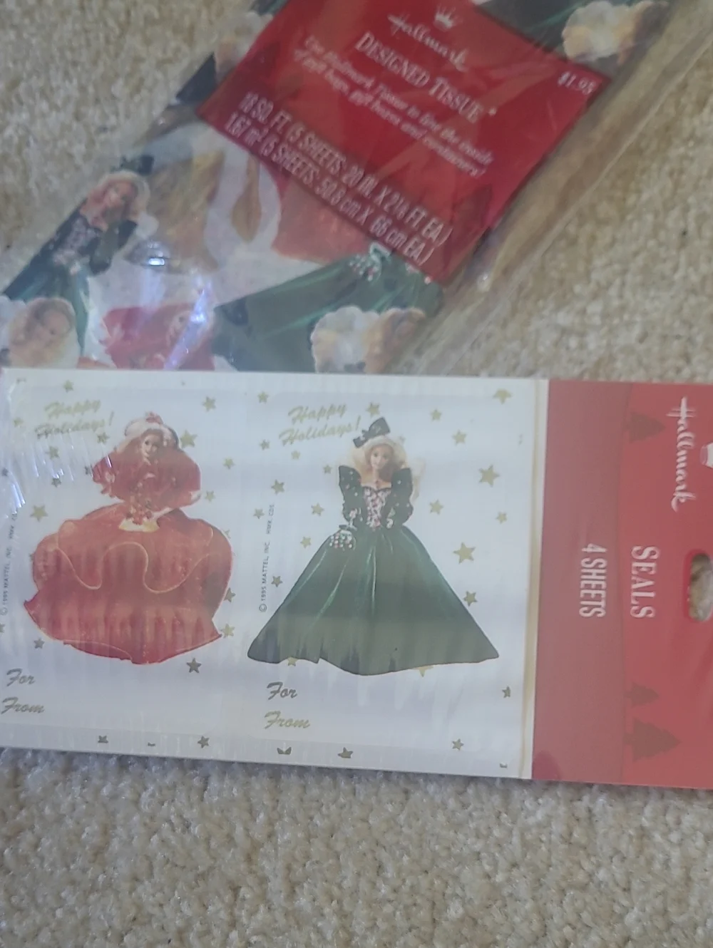 Hallmark Red Green Gold Designer Tissue & Seals